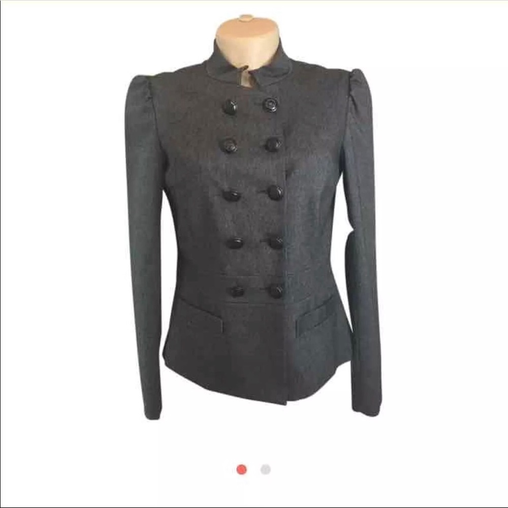 Grey Button Down Blazer By Mint